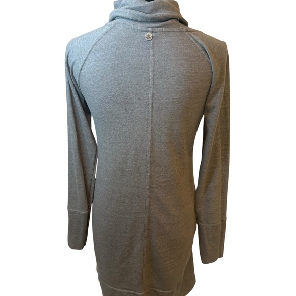 Prana | Gray-Brown Long Sleeve Athleisure Dress with Cowl Neck | Sz XS - Picture 6 of 9
